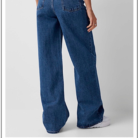 Boho butterflies high waist extra wide leg R&B fit organic cotton jeans NWT - Picture 2 of 13